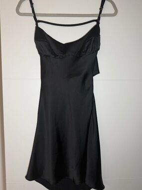 Zara Black Strapless Slip Dress with Delicate Straps